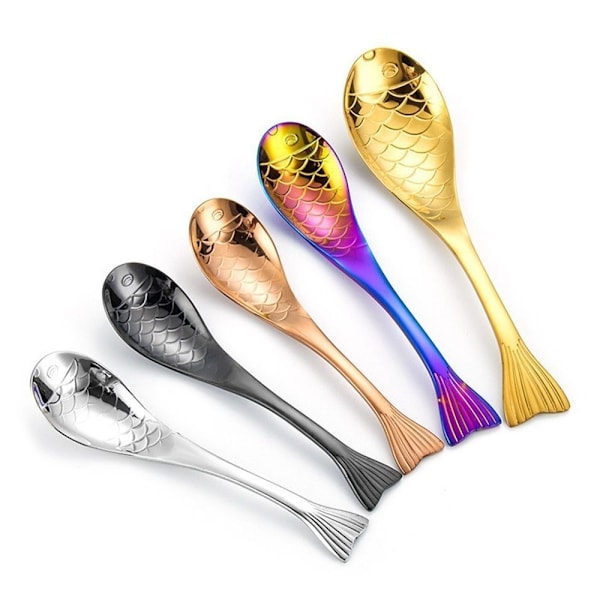 Dessertske Forgyldt ske GULD L Gold L