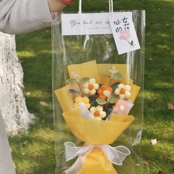 Solsikkegarnbuket Blomsterbuket A4 A4 A4
