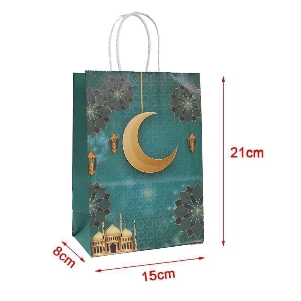 6 stk Eid Mubarak gavepose Candy Cookie Bag STIL 8 STIL 8 Style 8