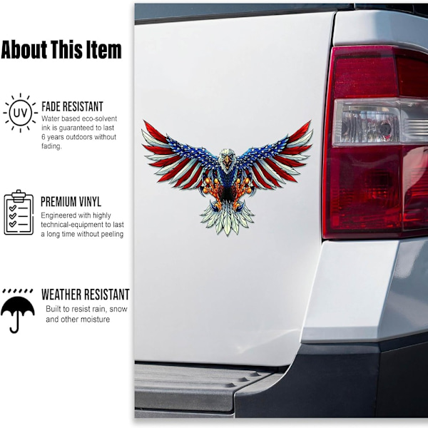 Bald Eagle Car Decals American Flag Pattern Car Decal Sticker