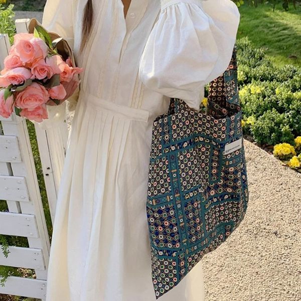 Lærredsskuldertaske Blomsterstoftaske STYLE 13 STYLE 13 Style 13