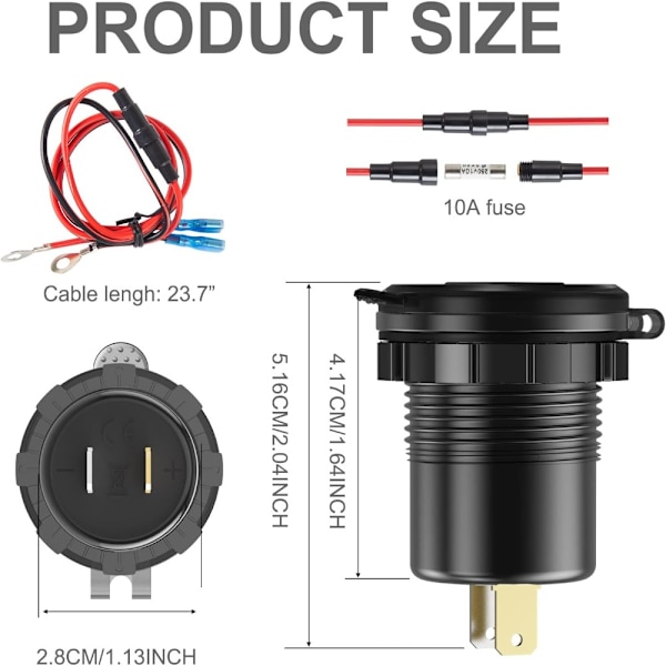 1Sett Billaderuttak USB-uttak