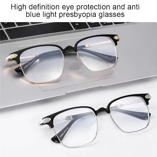 Anti-Blue Light lukulasit Business silmälasit SILVER Silver Strength 100