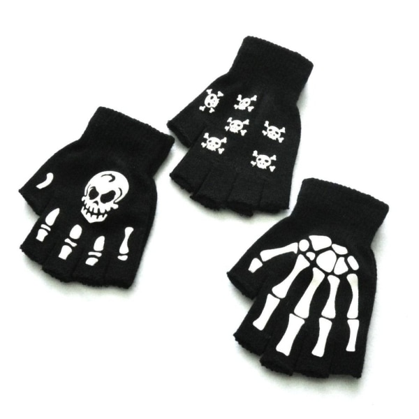 Skeleton Half Finger Gloves Anti-slip handskar C C C