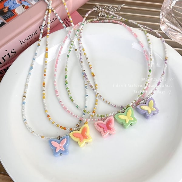 Rosett Halsband Kvinnor Nyckelbenskedja LILA PURPLE