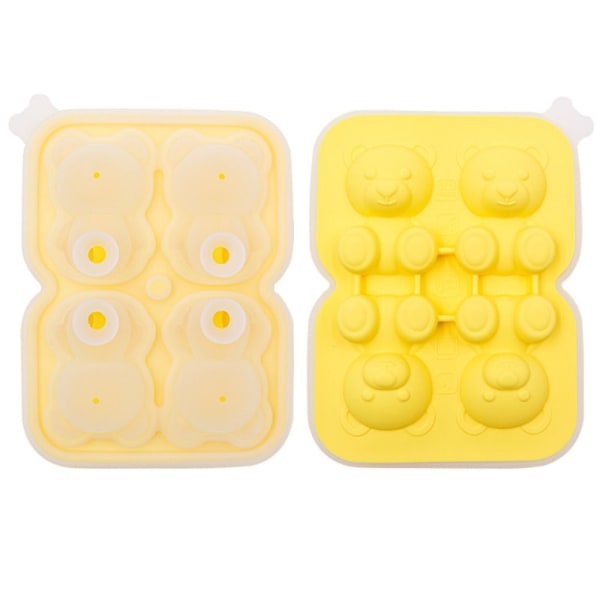 Ice Cube Form Ice Making Box GUL FYRA RASTER FYRA RASTER yellow four grids-four grids