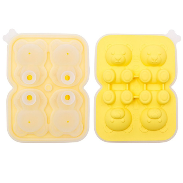 Ice Cube Mold Ice Making Box GUL FIRE RIST FIRE RIST yellow four grids-four grids