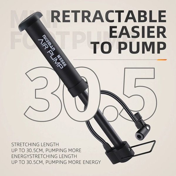 Cykelluftpumpe Manuel luftpumpe SORT black