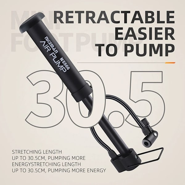 Sykkelluftpumpe Manuell luftpumpe SVART black