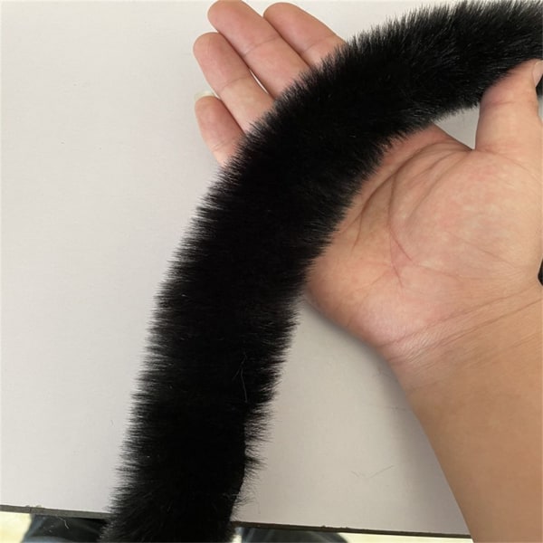 Tekoturkisnauhanauha Fluffy Trim MUSTA black