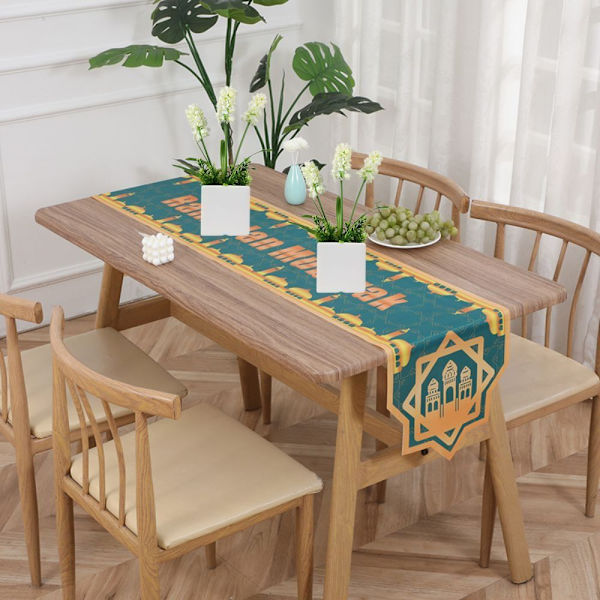 Ramadan Dekorasjon Bordløper Hjem Duk BLÅ STIL1 blue style1-style1