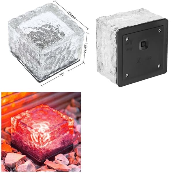 Solcells issten marklampa i glas, solcells iskubsten warm white