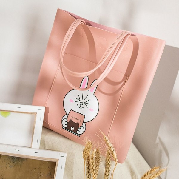 Sarjakuva Ostoskassi Naisten Käsilaukut PINK RABBIT RABBIT pink rabbit-rabbit