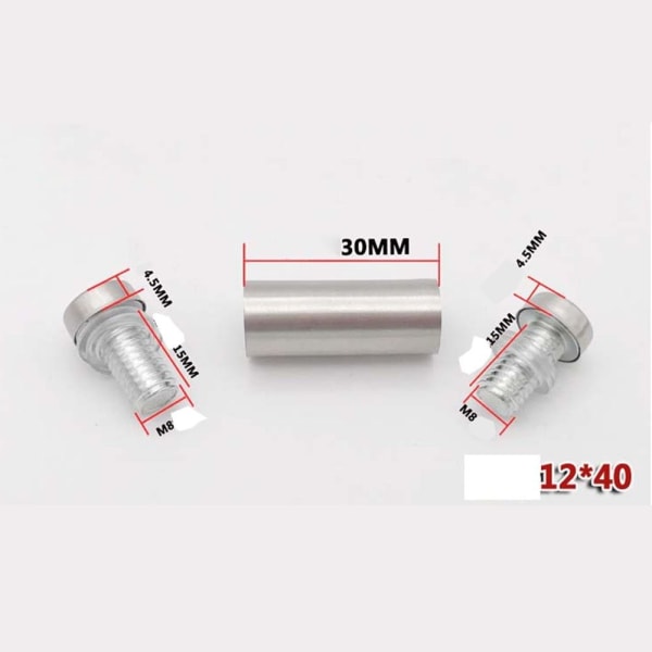 4 stk Dobbelthodet avstandsskruer Akrylglassspiker Veggfeste 4PCS