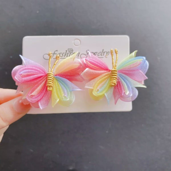2 stk/sæt Hårspænder Flockende hårnåle RAINBOW FARVE C RAINBOW Rainbow color C