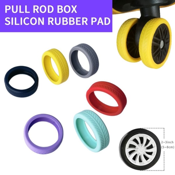 4/8 Styck Bagage Hjul Protector Rese Bagage Caster Skor RÖDA red 4pcs-4pcs