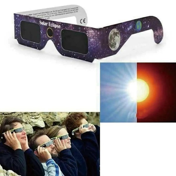10 stk Total Solar Eclipse-briller Eclipse-visningsbriller Random 10Pcs