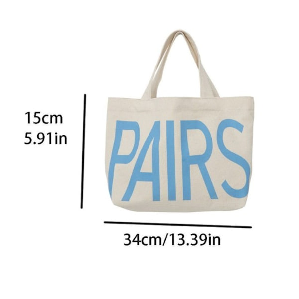 Canvas Shopping Tote Bag Opbevaringstaske Letter Canvas Bag