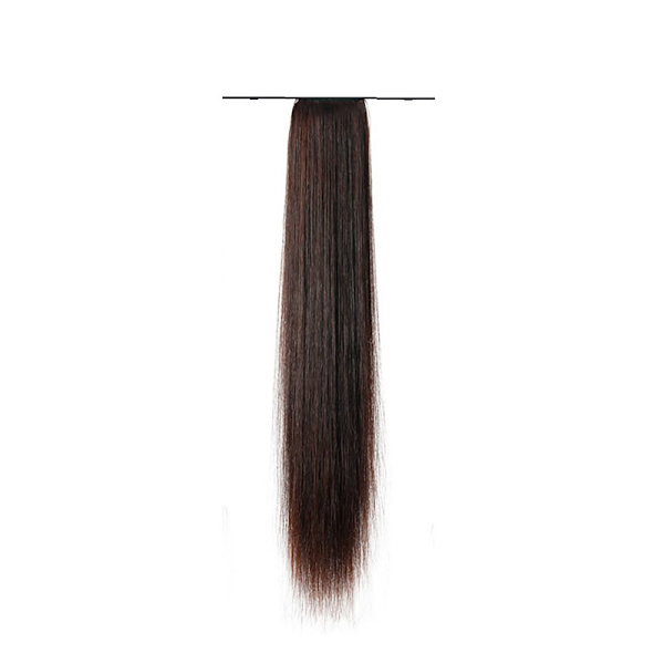 Hästsvans Peruker Hårförlängningar MÖRKBRUNT RAK RAK DARK BROWN STRAIGHT-STRAIGHT