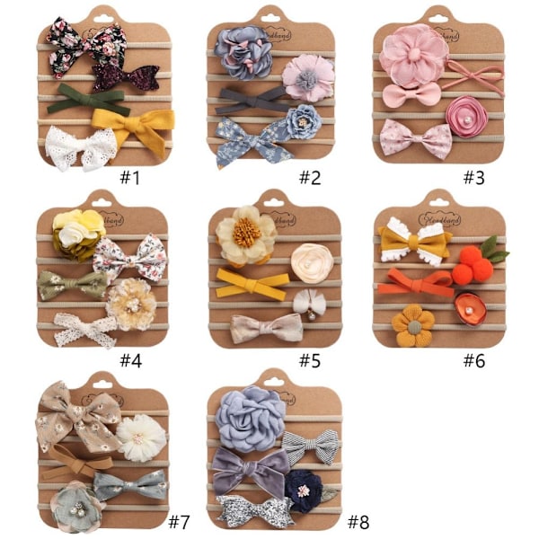 5 kpl/ set Baby elastinen sanka vastasyntyneiden hiusnauhat 8 8 8