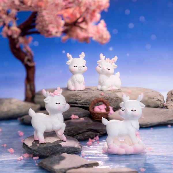 Miniatyyrit Deer Figurine Sarjakuva Sika Deer 2 2 2