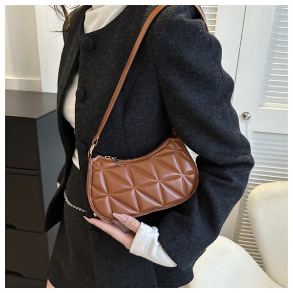 Mode Läder Axelväska Enkel Underarm Bag KHAKI Khaki