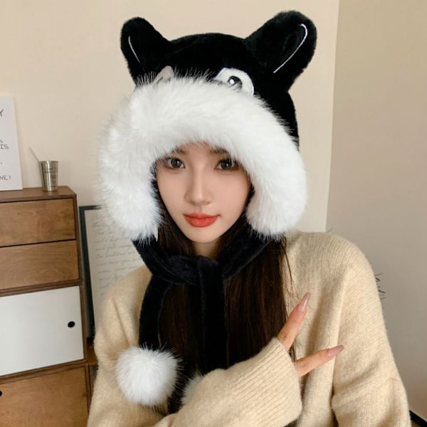 Pehmohattu Fur Beanie Hat MUSTA Black