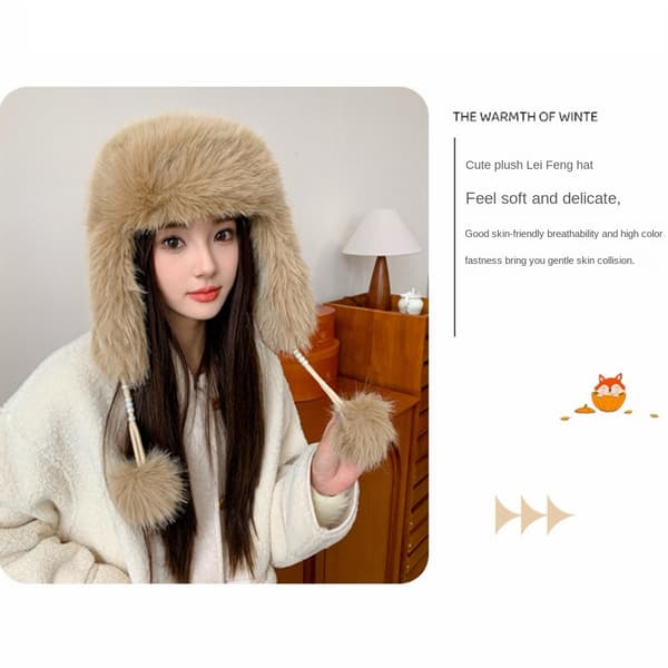 Blød Hat Pels Hatte BEIGE Beige