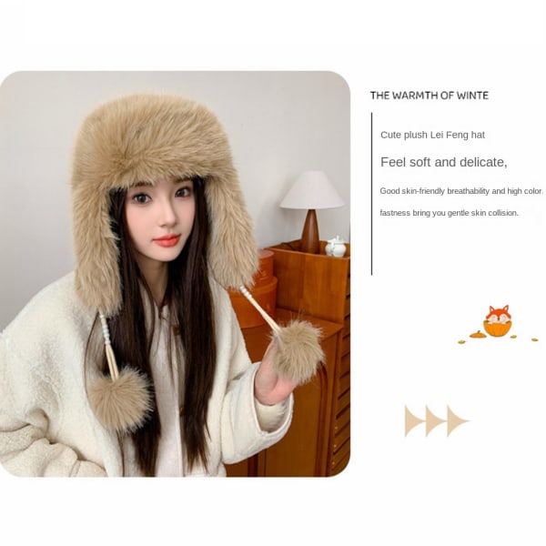 Fluffy Hat Fur Hatut BEIGE Beige