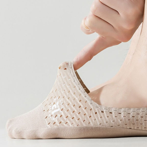 1 par Båtstrumpor för män Ice Silk Sock KHAKI khaki