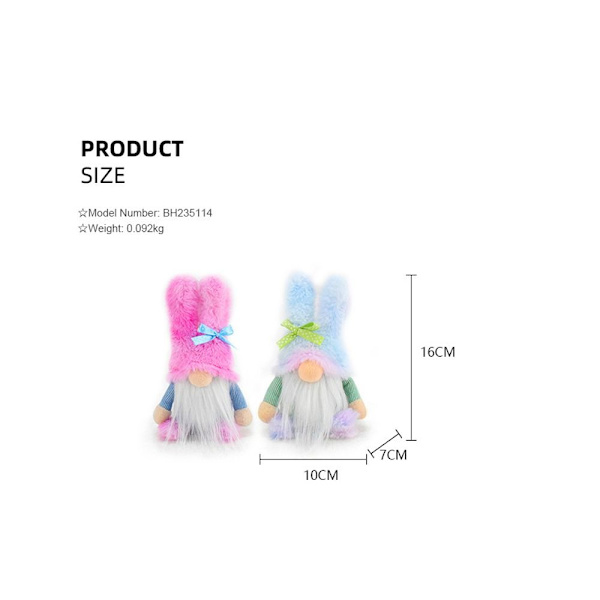 Pääsiäinen Faceless Doll Pehmo Gnome B B B