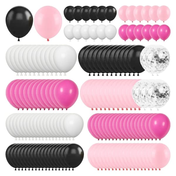 Pink Sort Ballon Guirlande Sæt