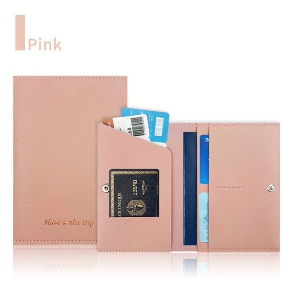 Pass Cover Dokument Kredittkort Veske ROSA Pink