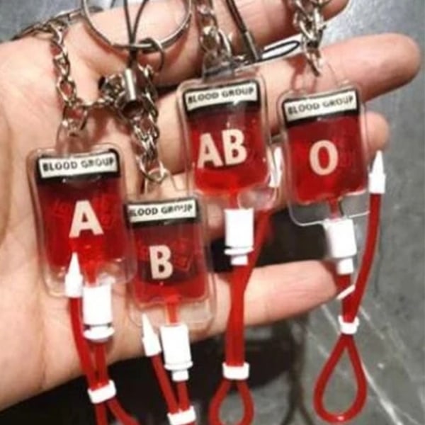 Blodpose nøkkelring Blodtype nøkkelring B B B