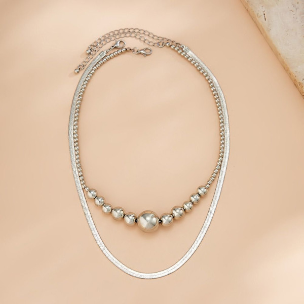 Metal Snake Bone Chain Halskæde Rund Bead Chain Halskæder GULD Gold