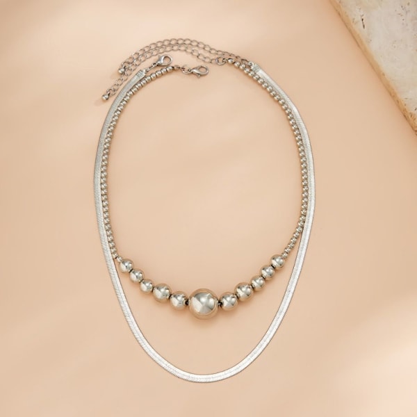Metall Snake Bone Chain Halsband Rund Bead Chain Halsband GULD Gold
