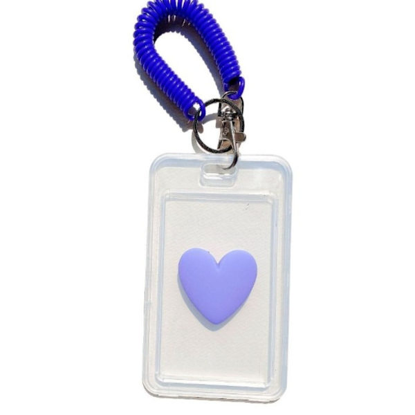 Med nyckelring Transparent Card Hold Access Card LILA purple