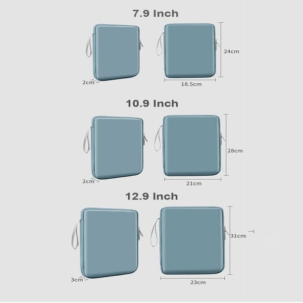 Laptoptaske Tablet-sleeve-etui BLÅ 7,9-10,8 TOMME Blue 7.9-10.8 inch