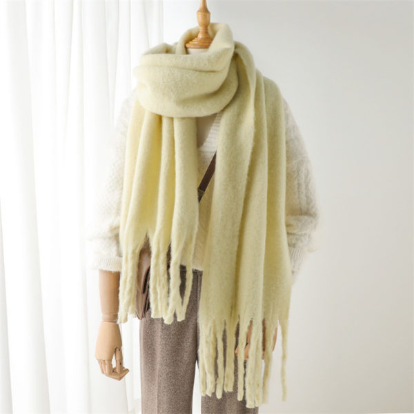 Vinter Cashmere tørklæde Lange kvast tørklæder BEIGE Beige