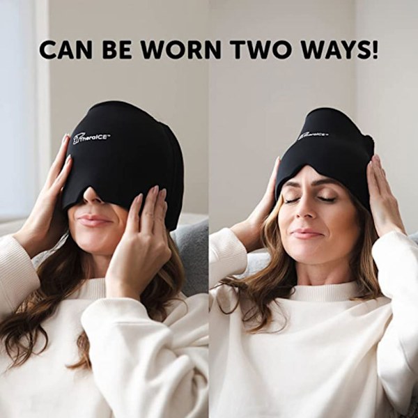 Kallkompressterapi Hatt Head Massager Cap SVART Black