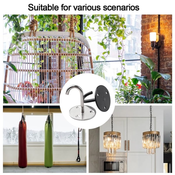 1 Stk Vægkrog Loftophæng Bøjle FIRKANT SORT FIRKANT SORT square black