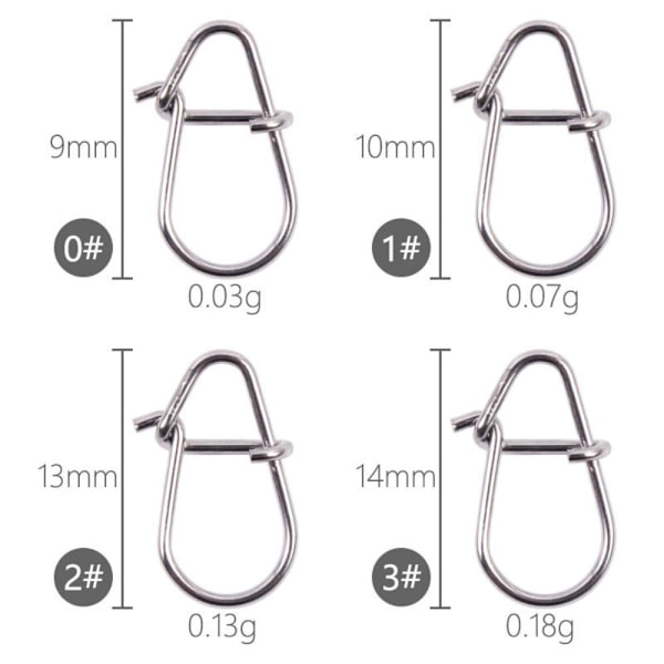 100 STK Fishing Hængende Snap Barrel Swivel 2 2 2