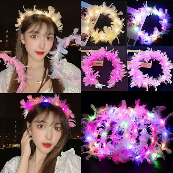 Glödande LED-krans Light Up Pannband C C C