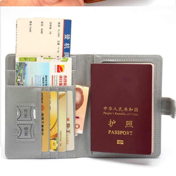 RFID Business Passport Cover Dokument Kredittkortveske BLÅ Blue