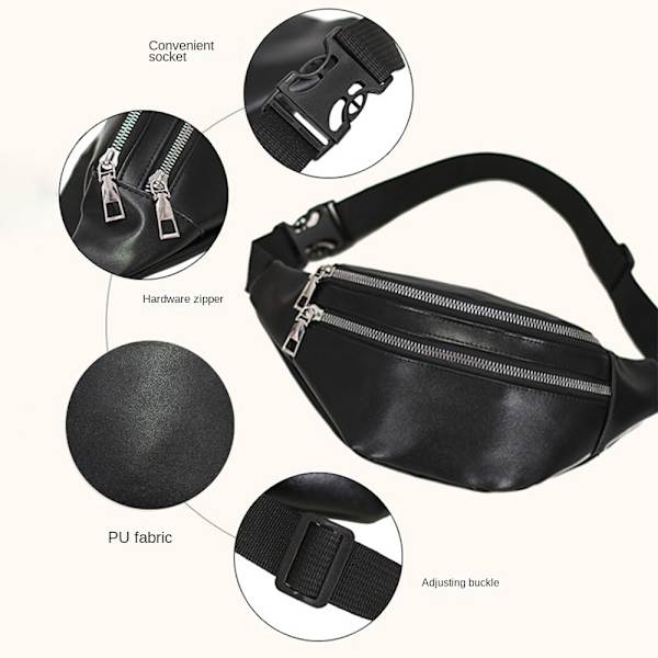 Taljetaske Fanny Pack SORT Black