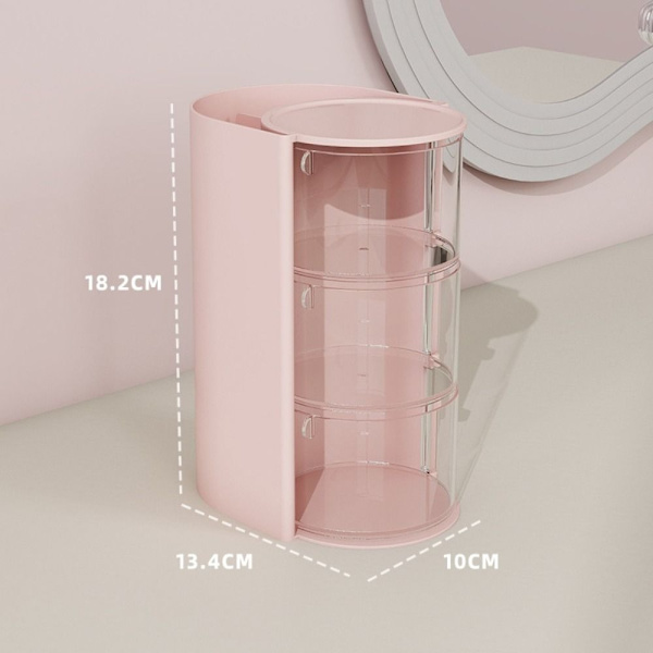 Powder Puff Opbevaringsboks Kosmetisk Bomuld Opbevaring PINK 3-LAG Pink 3-layer-3-layer