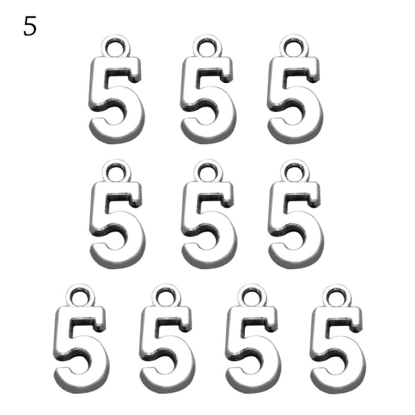 10 stk Numbers Pendant Charms Arabiske Tall Pendants 5 5 5