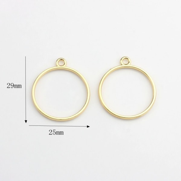10 stk./parti Charms Bezel Metalramme vedhæng GULD LILLE LILLE Gold Small-Small