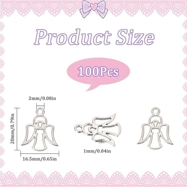 Englefe-charms Antik Sølv Englefe-charms Bulk