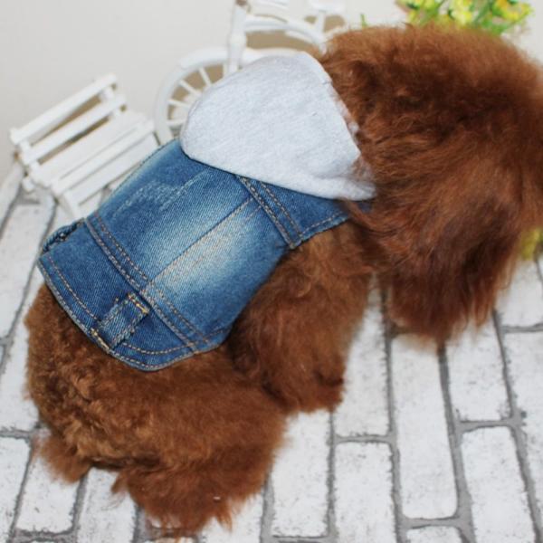 Cowboy Dog Hoodie Denim Pet Vest Dog Denim Jacka